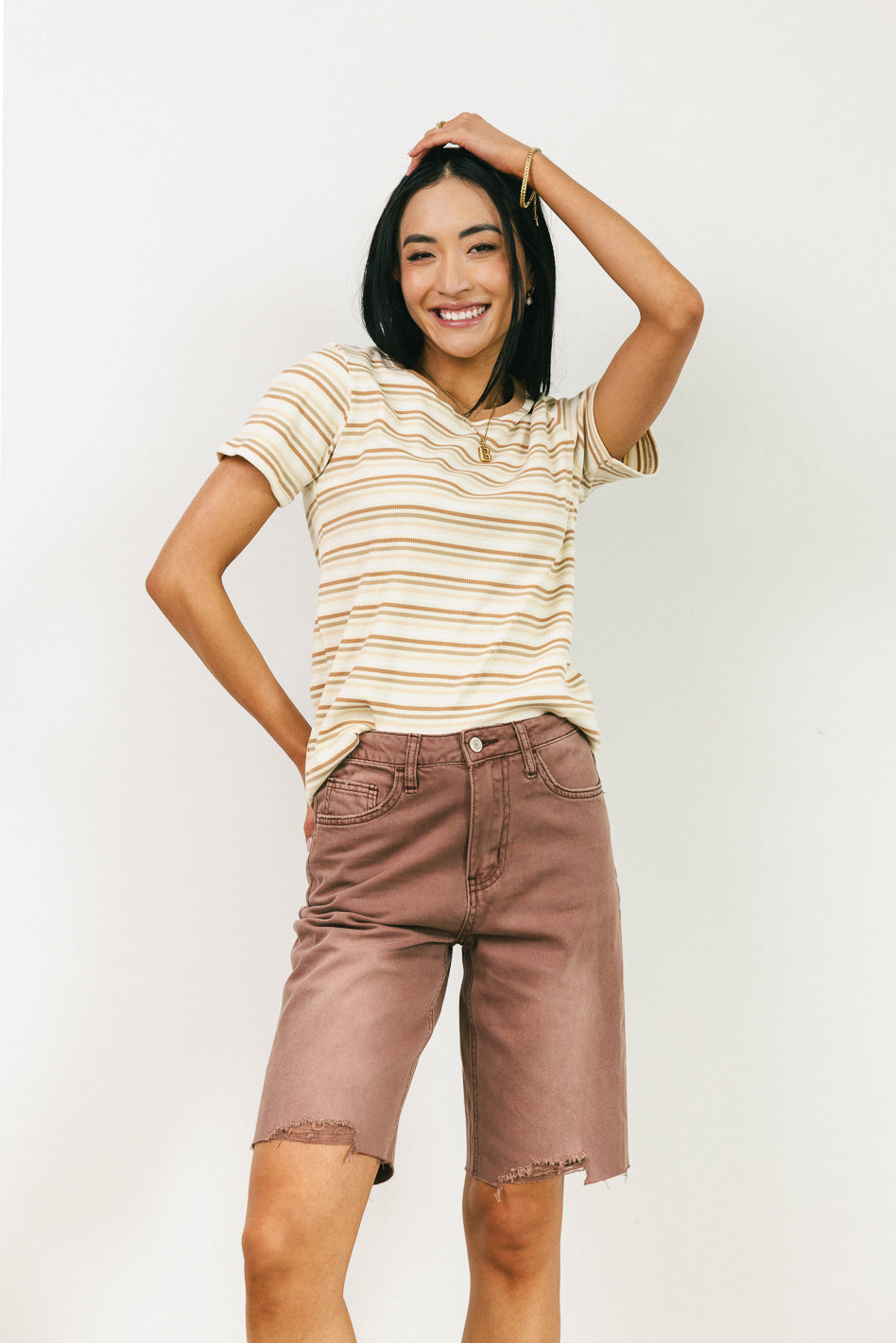 Marlene Denim Shorts in Mauve - FINAL SALE