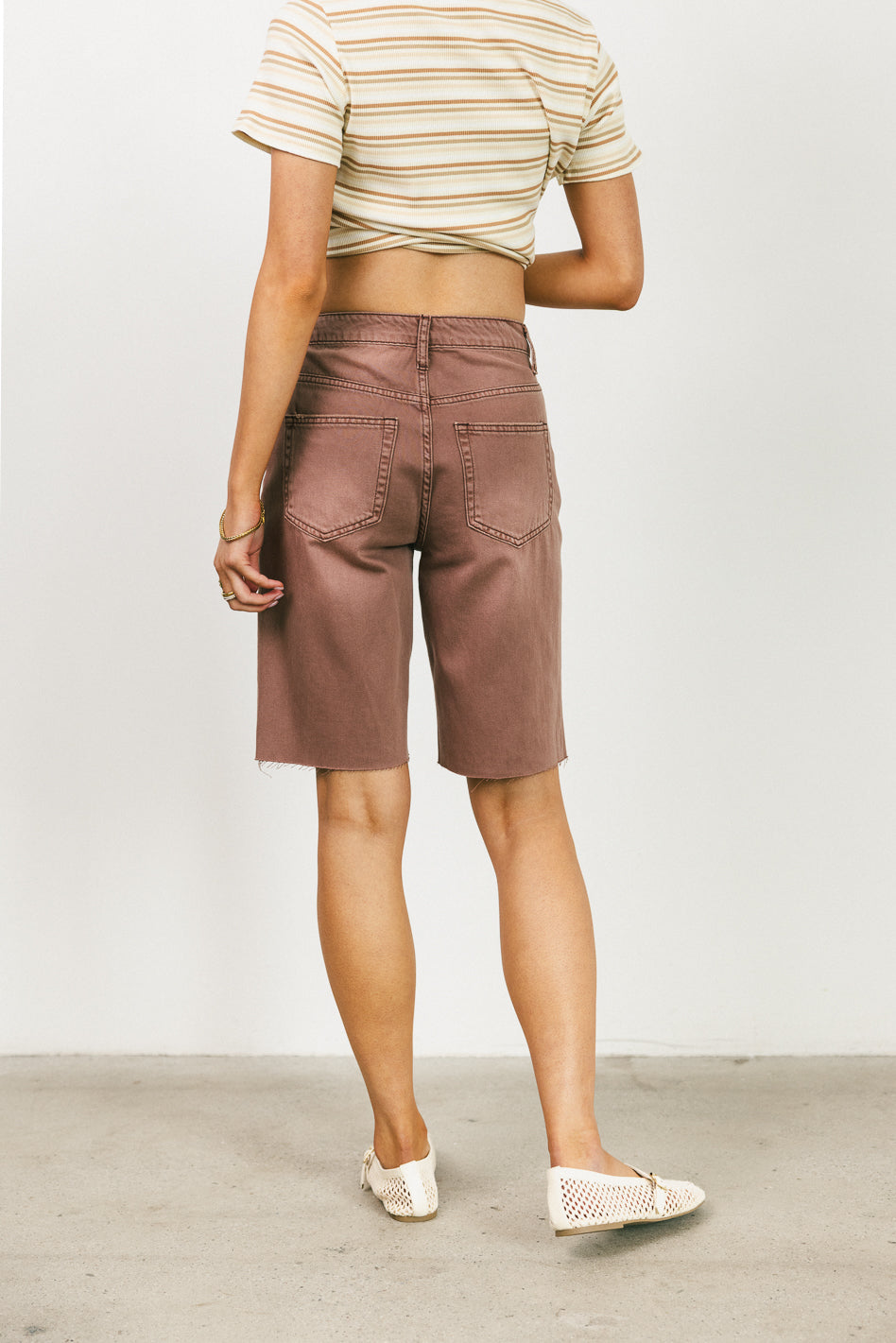 Marlene Denim Shorts in Mauve - FINAL SALE