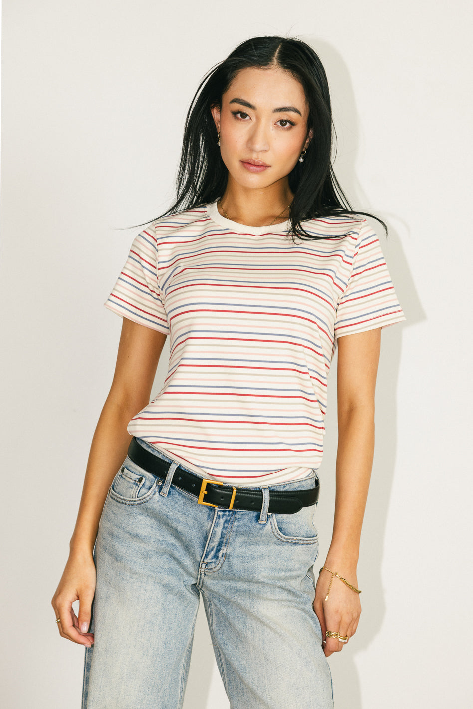Christopher Striped Tee in Multi - FINAL SALE