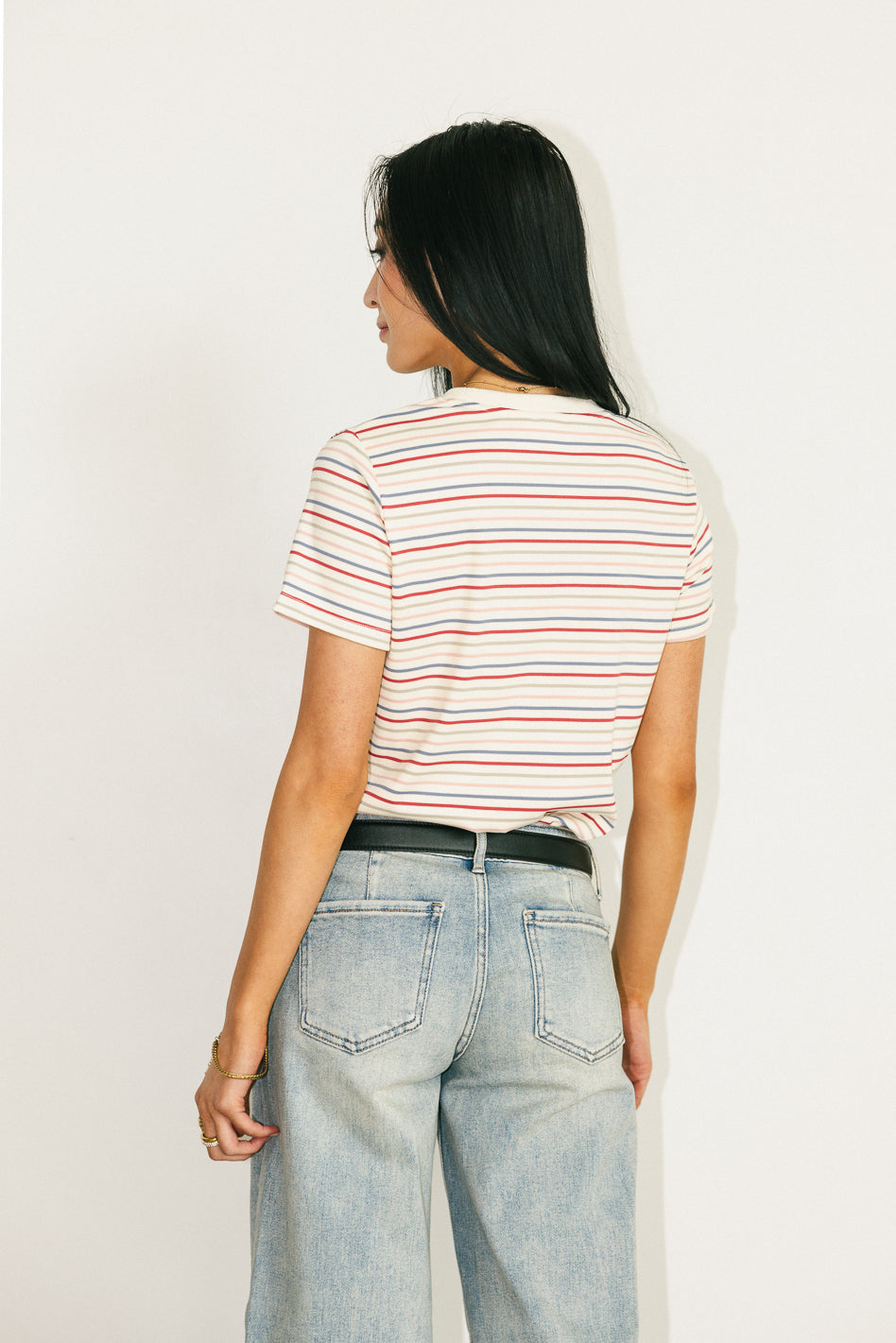 Christopher Striped Tee in Multi - FINAL SALE