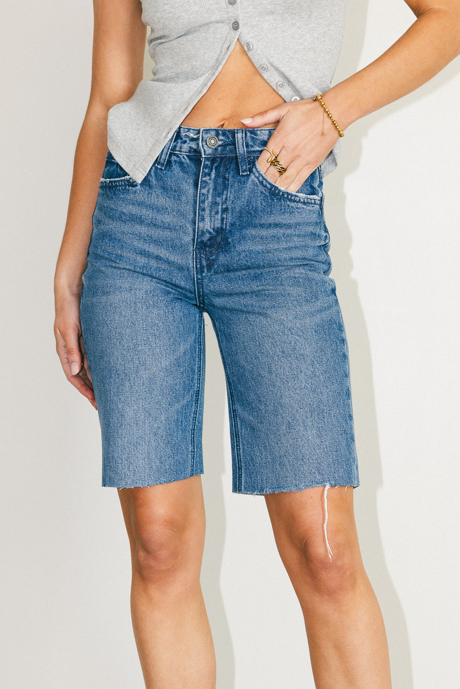 Marlene Denim Shorts in Medium Wash - FINAL SALE