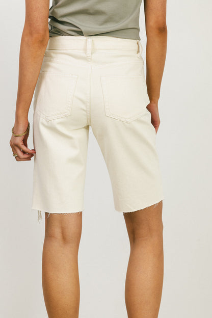 Marlene Denim Shorts in Ivory - FINAL SALE
