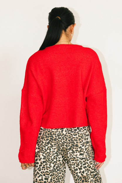 Maci Cardigan in Red