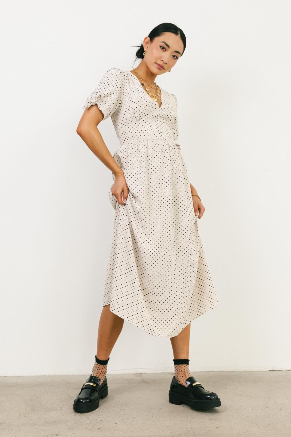 Janae Polka Dot Midi Dress - FINAL SALE