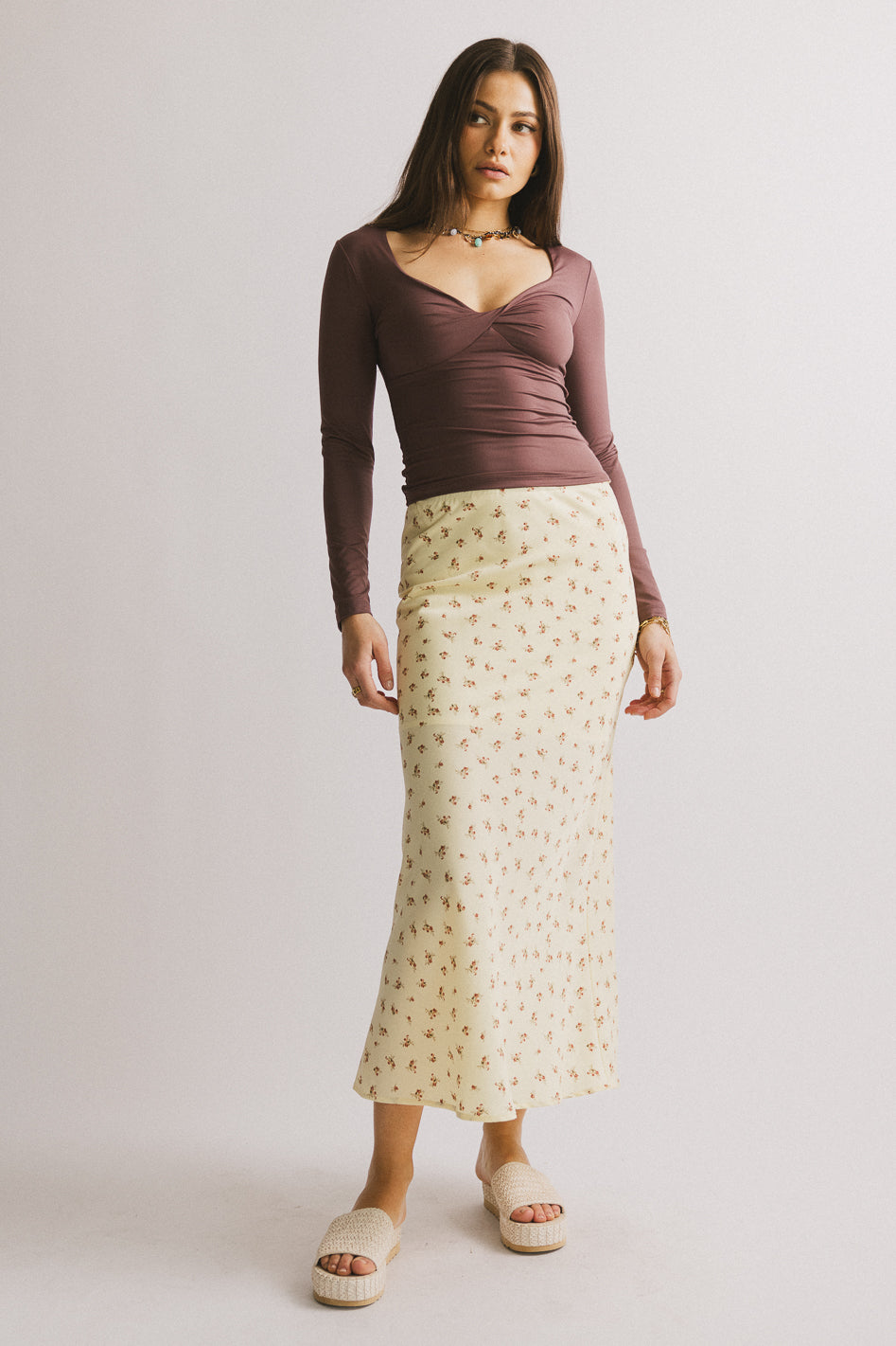 Royal Floral Midi Skirt - FINAL SALE
