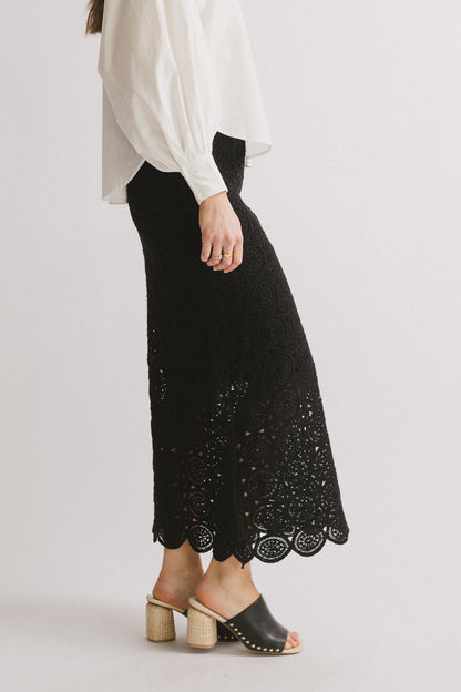 Nanet Crocheted Maxi Skirt in Black - FINAL SALE