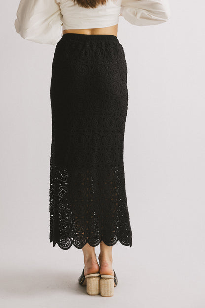 Nanet Crocheted Maxi Skirt in Black - FINAL SALE