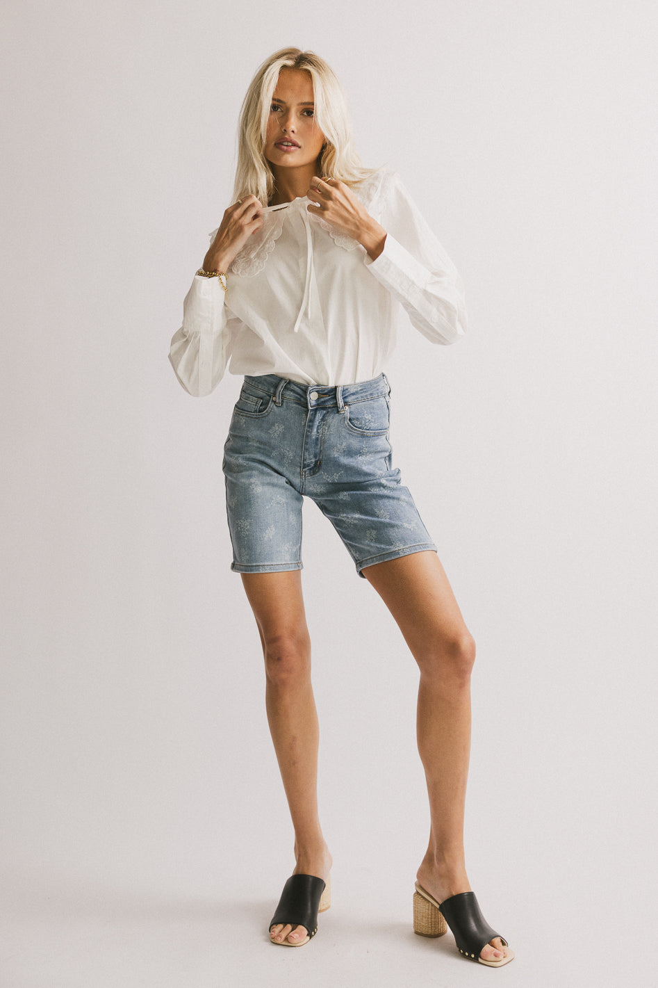 Alexsis Floral Denim Shorts - FINAL SALE