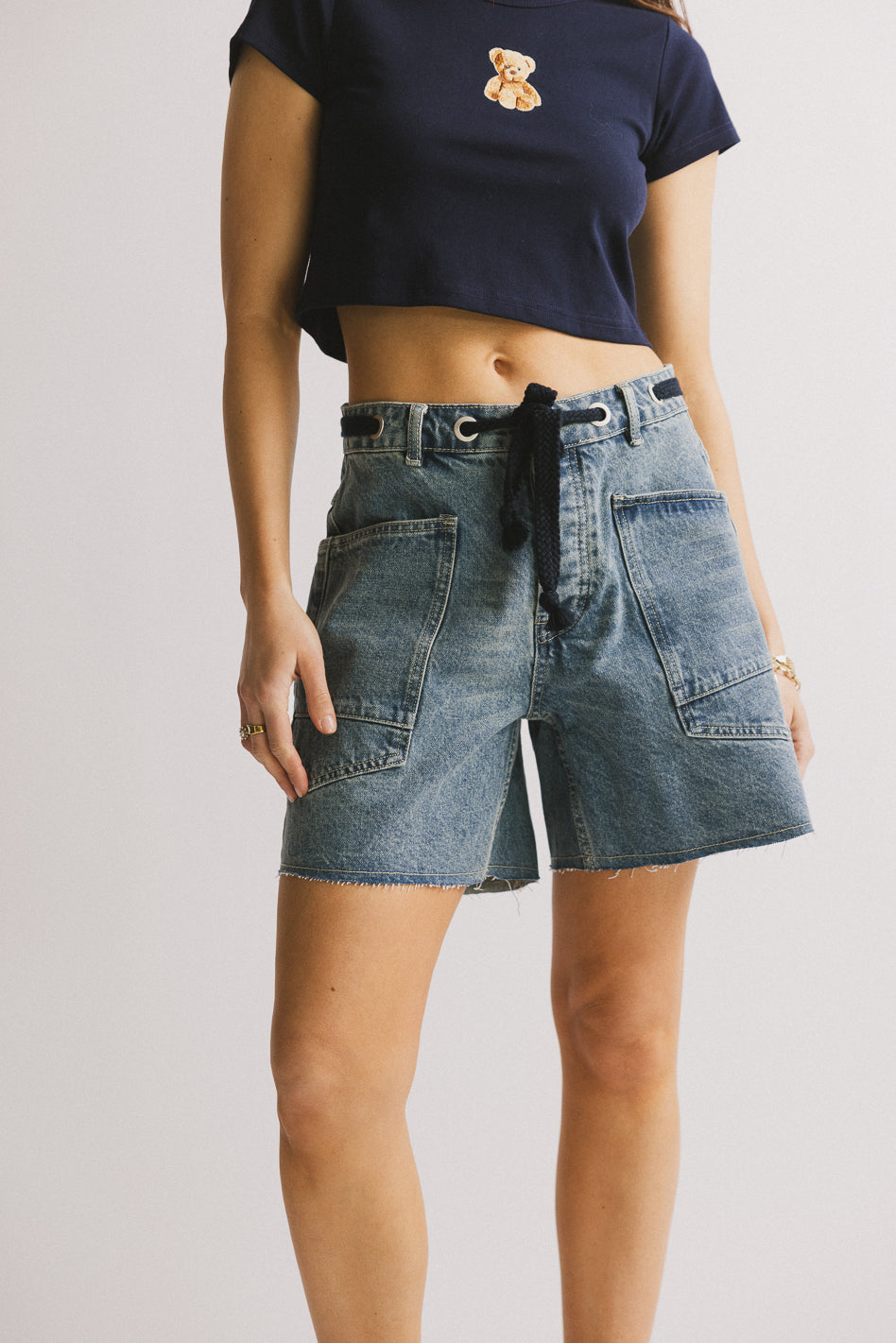 Finneas Denim Shorts in Medium Wash - FINAL SALE