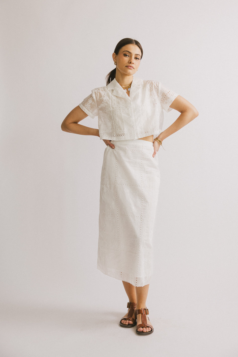 Millie Embroidered Midi Skirt - FINAL SALE
