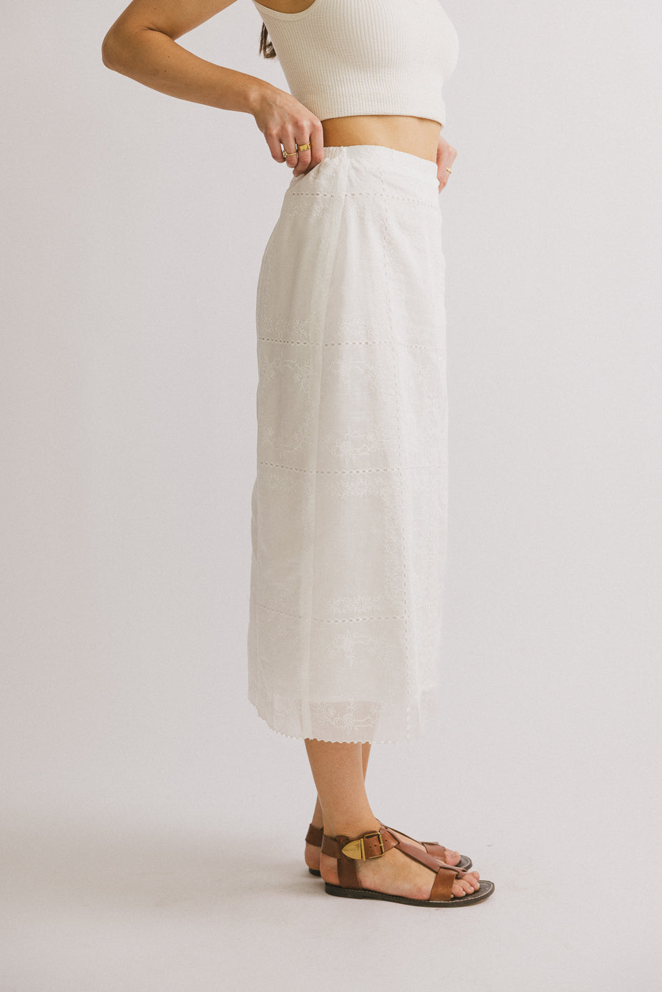 Millie Embroidered Midi Skirt - FINAL SALE