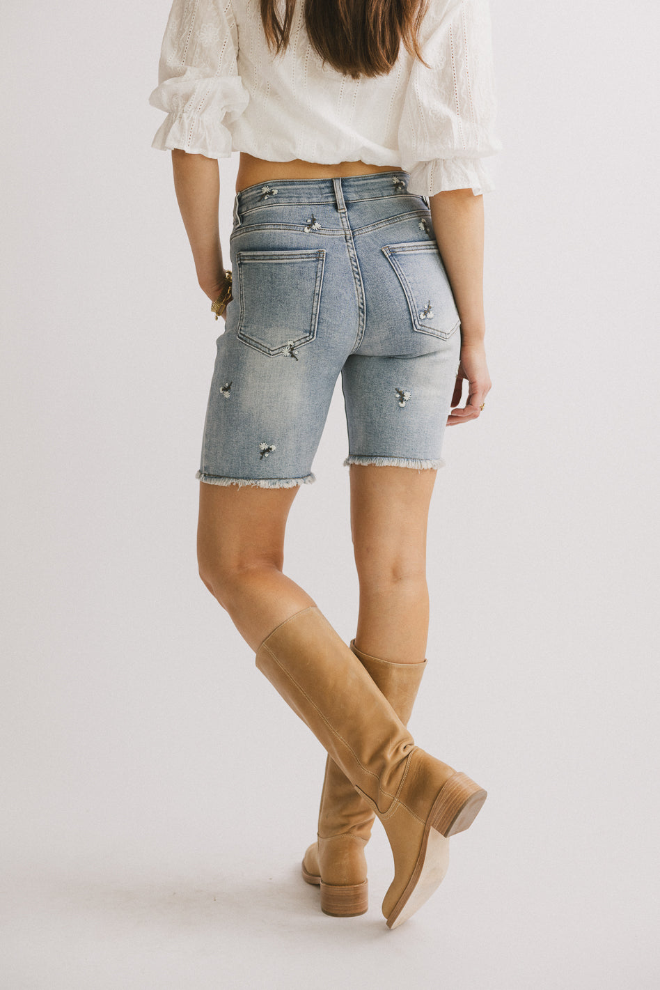 Chelsea High Rise Denim Shorts