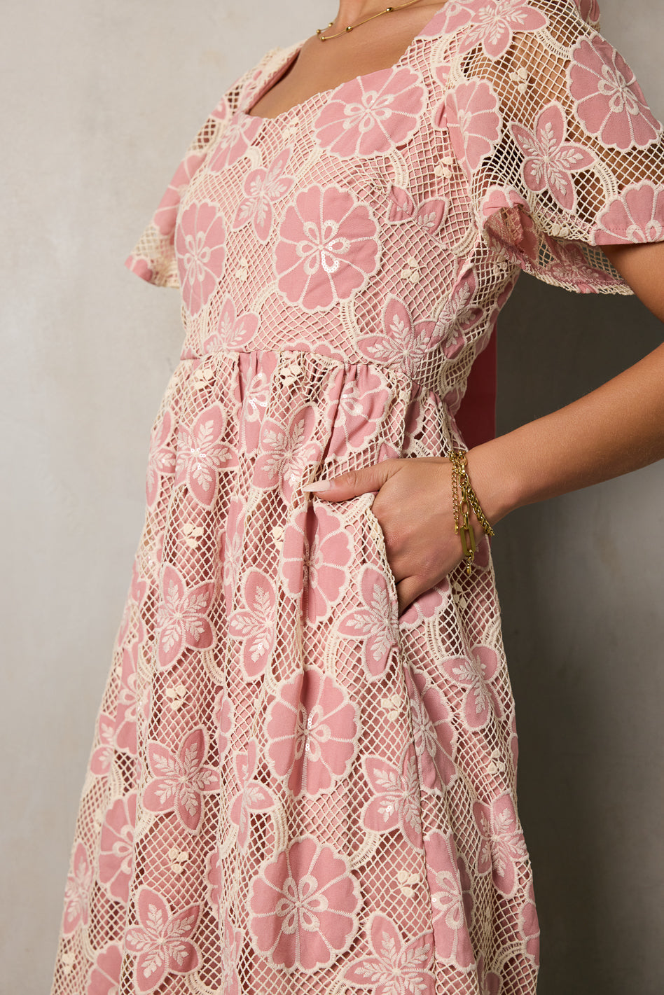 Mica Embroidered Midi Dress - FINAL SALE
