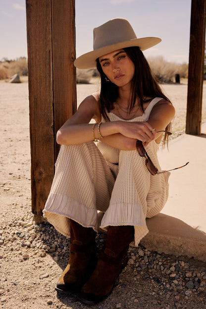 Addey Knit Overalls in Cream - FINAL SALE