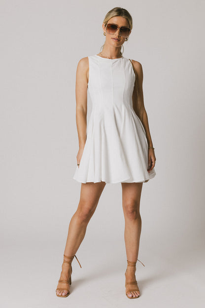 Liora Mini Dress in White - FINAL SALE