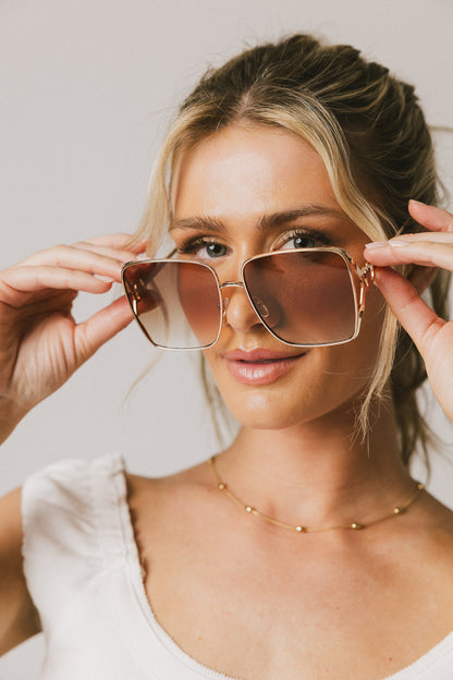 Brecken Oversized Sunglasses in Brown