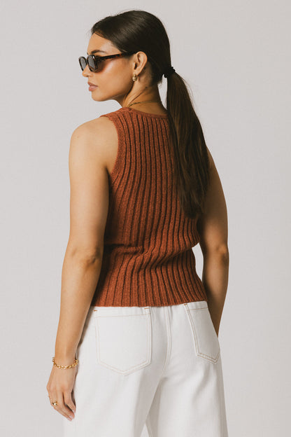 Riley Ribbed Top in Clay - FINAL SALE
