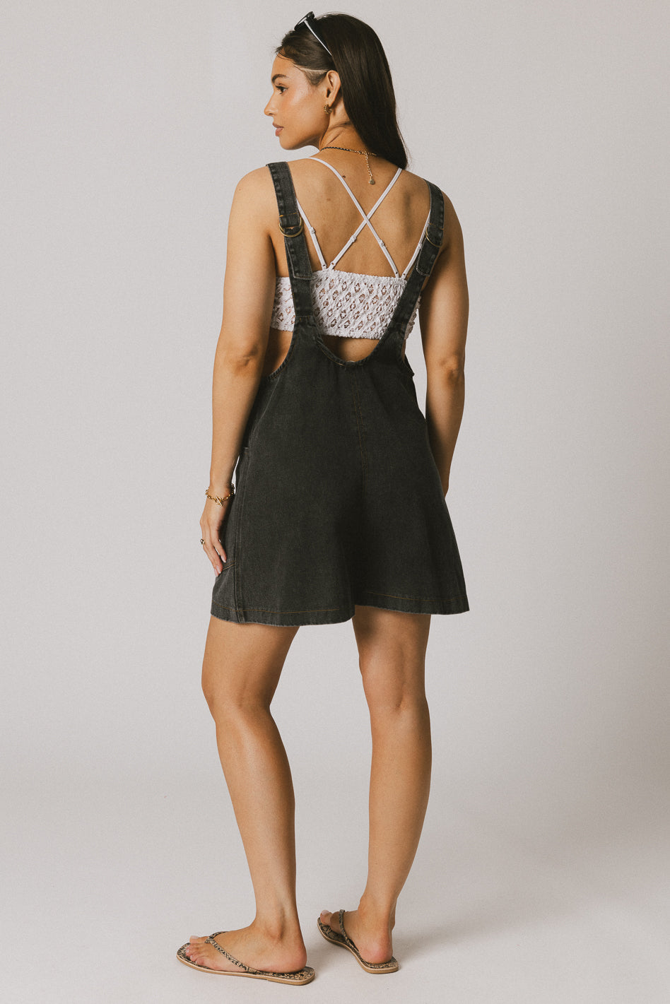 Scottie Denim Overalls in Black - FINAL SALE