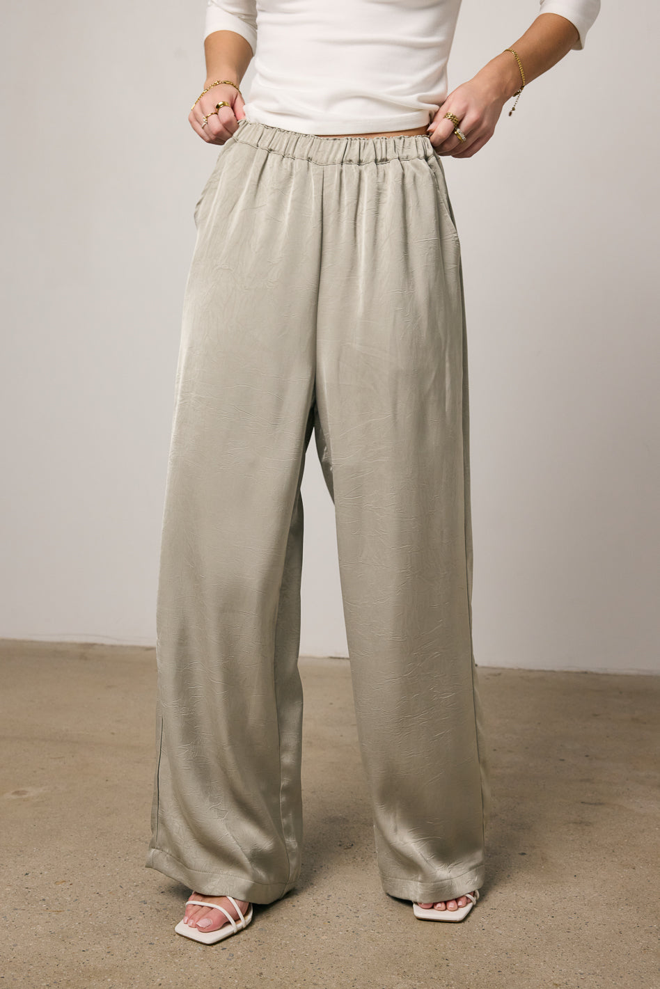 Maya Wide Leg Pants in Sage - FINAL SALE