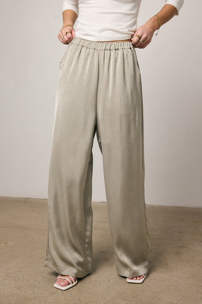 Maya Wide Leg Pants in Sage - FINAL SALE
