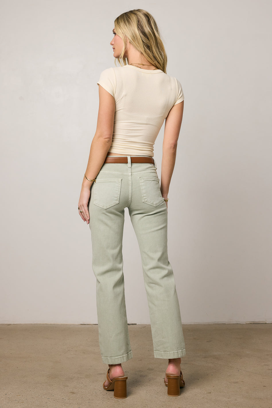 Nyla Straight Leg Jeans in Sage - FINAL SALE