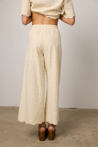 Perrie Floral Wide Leg Pants in Cream - FINAL SALE