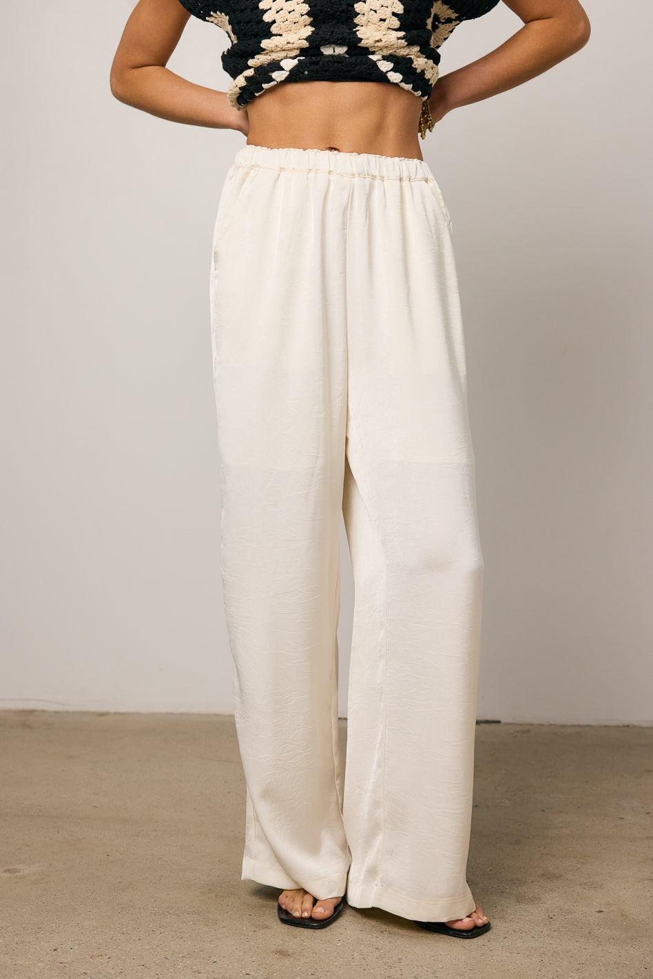 Maya Wide Leg Pants in Ecru - FINAL SALE