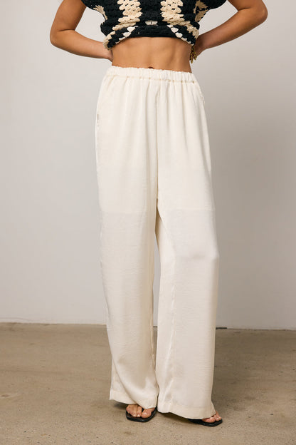 Maya Wide Leg Pants in Ecru - FINAL SALE