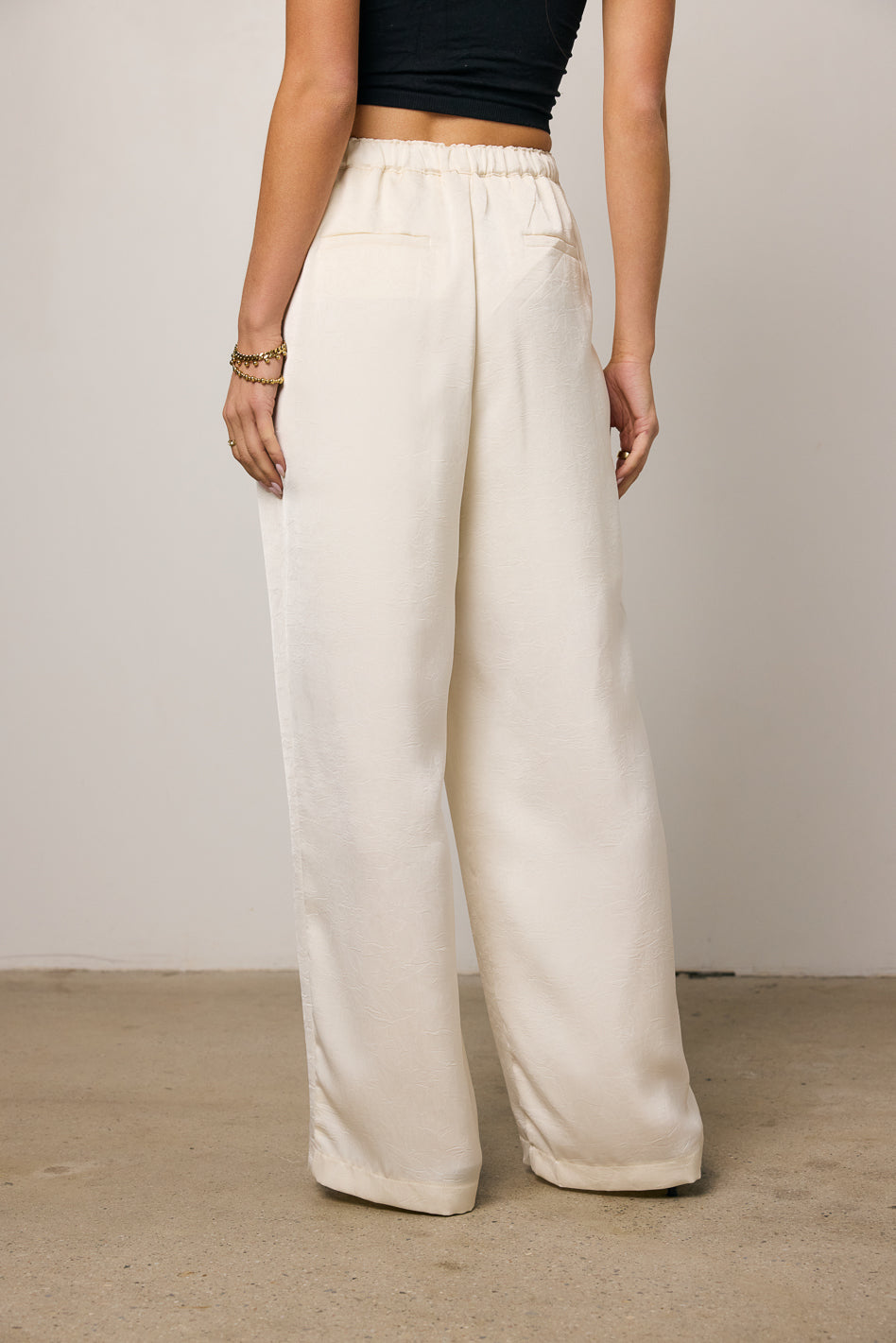 Maya Wide Leg Pants in Ecru - FINAL SALE