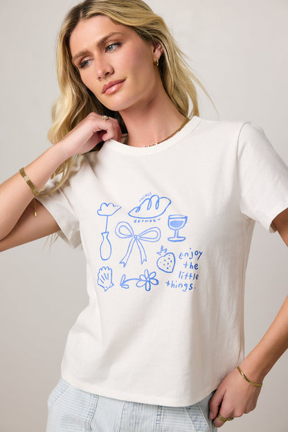 Bella Mia Graphic Tee in Blue - FINAL SALE