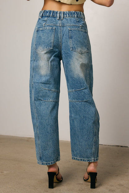 Lisette Barrel Jean in Medium Wash - FINAL SALE