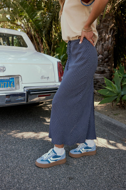 Rayne Striped Maxi Skirt in Navy - FINAL SALE