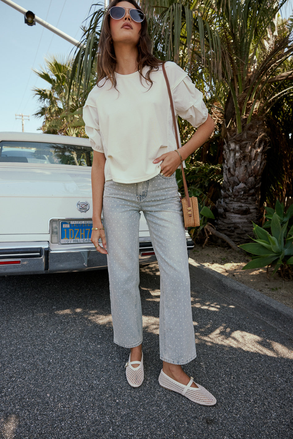 Hailey Polka Dot Straight Leg Jeans - FINAL SALE