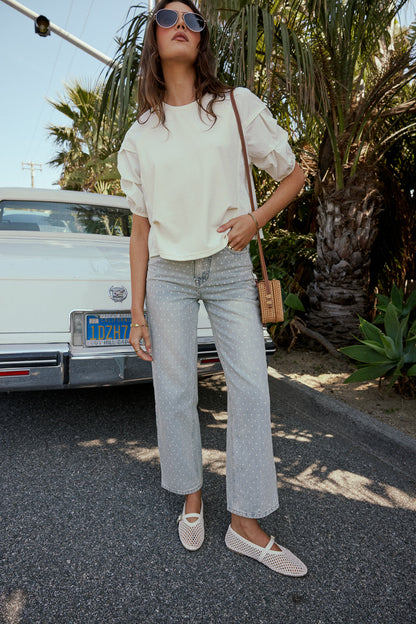 Hailey Polka Dot Straight Leg Jeans - FINAL SALE