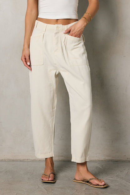 Rosie Tencel Loose Pants in Beige - FINAL SALE