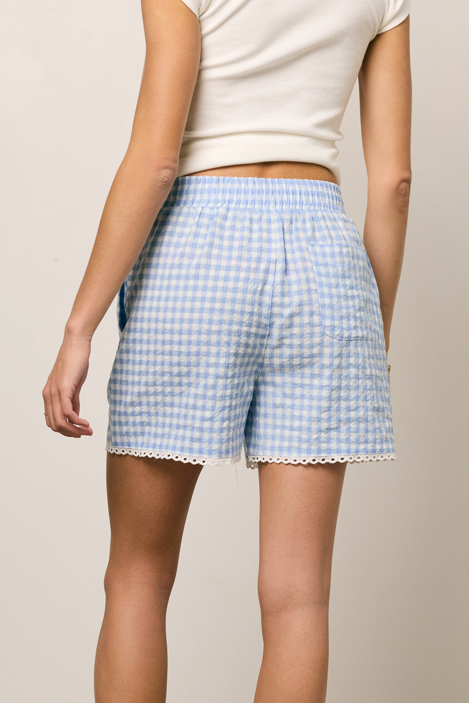 Sofia Gingham Shorts in Blue - FINAL SALE