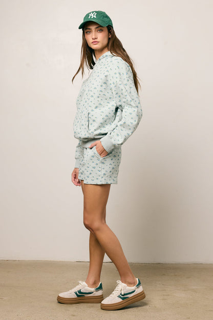 Elora Floral Shorts in Blue - FINAL SALE