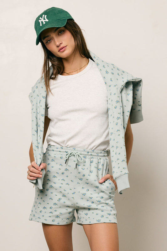 Elora Floral Shorts in Blue - FINAL SALE