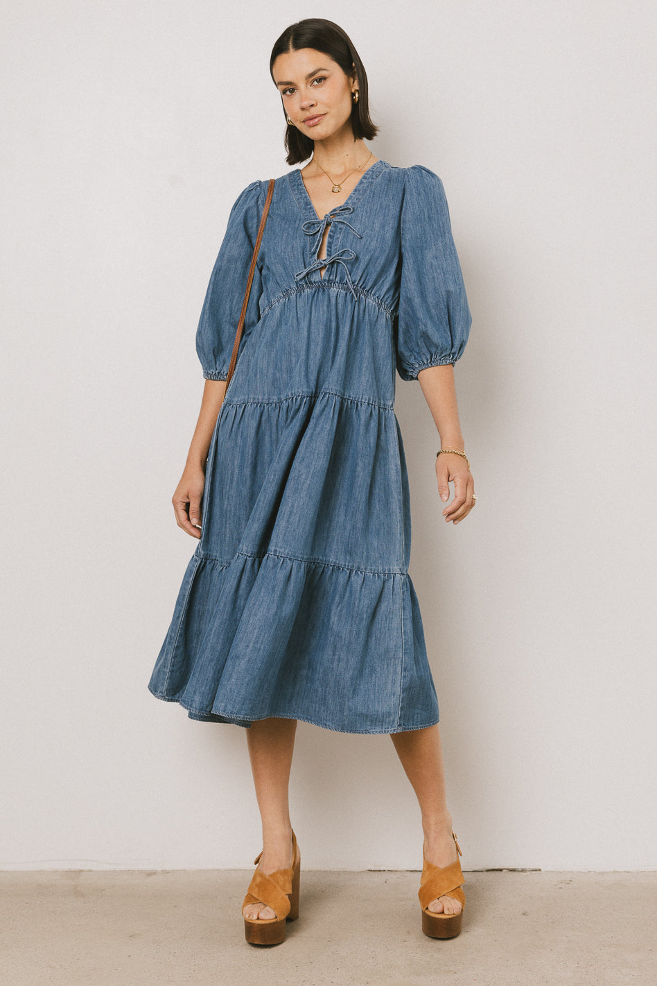Nadia Midi Dress in Light Wash - FINAL SALE
