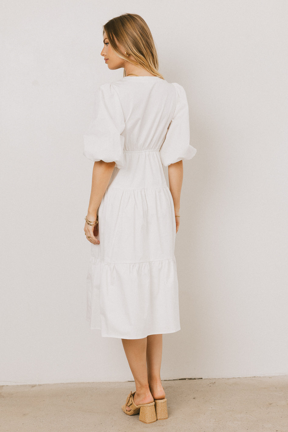 Nadia Midi Dress in Cream - FINAL SALE