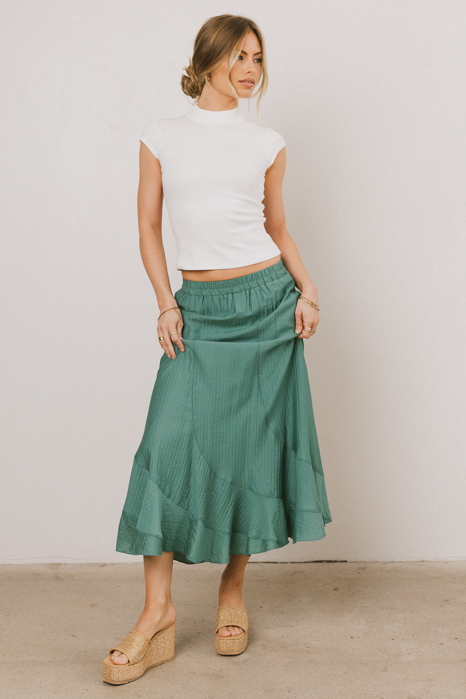 Noel Mock Neck Top in White - FINAL SALE