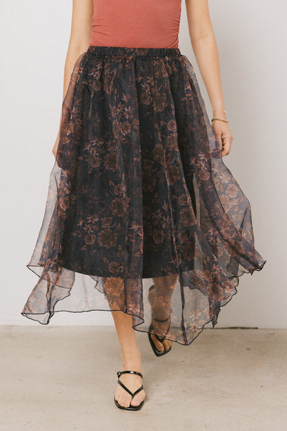 Atlas Floral Asymmetrical Skirt - FINAL SALE