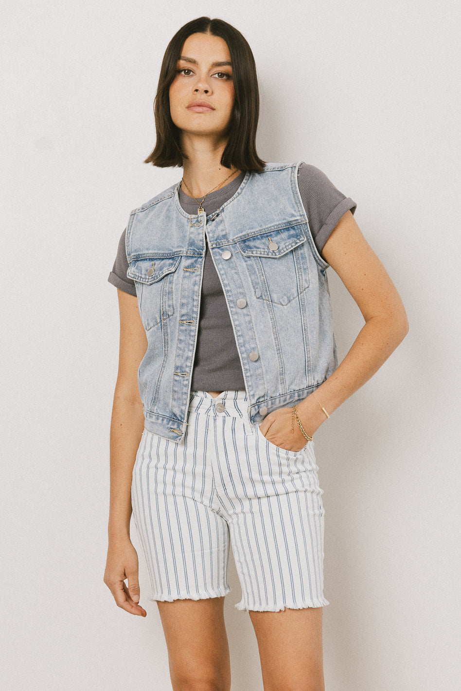 Aiden Denim Vest - FINAL SALE