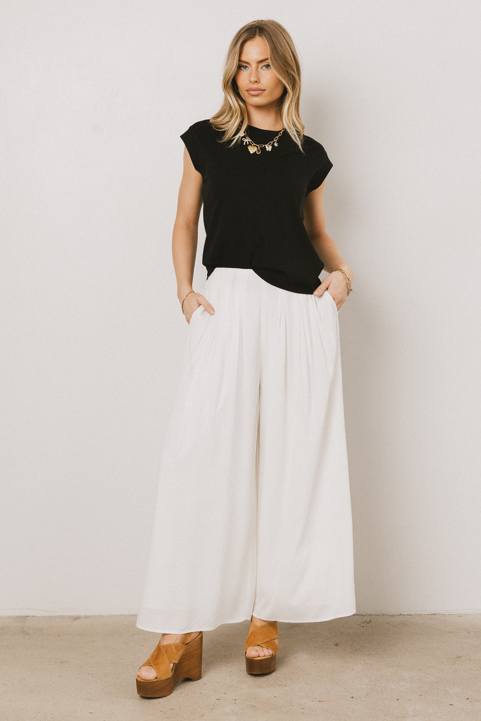 Kiaan Baggy Pants in White - FINAL SALE