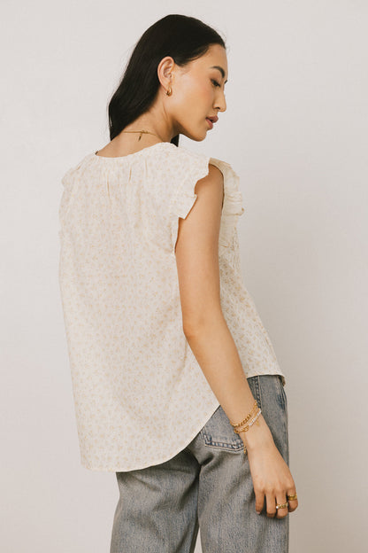 Rome Floral Blouse in Yellow - FINAL SALE