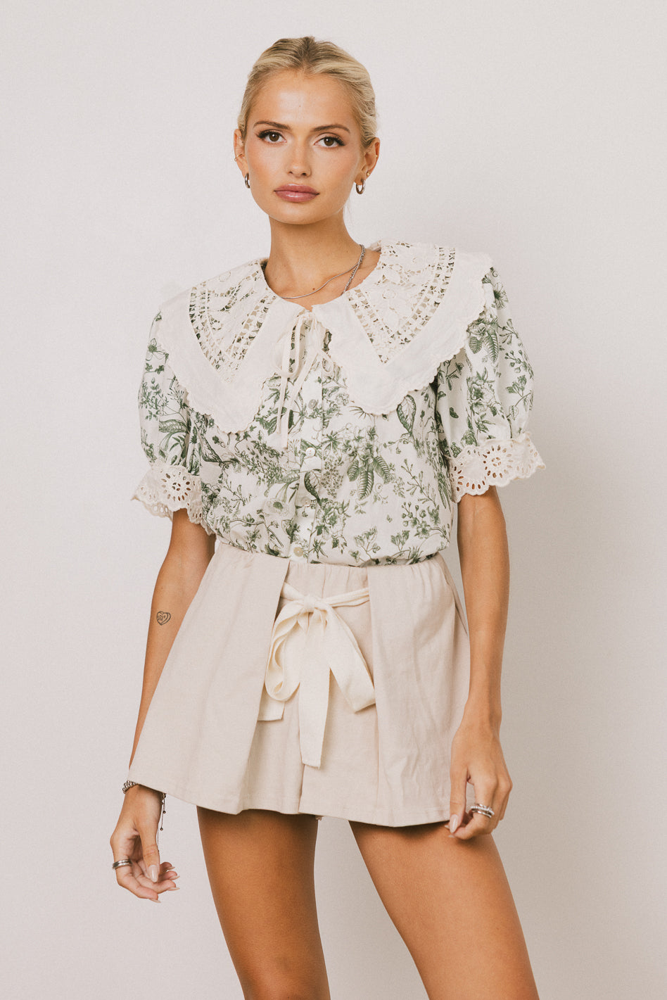 Jamie Knit Shorts in Beige - FINAL SALE