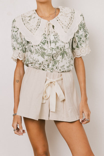 Jamie Knit Shorts in Beige - FINAL SALE