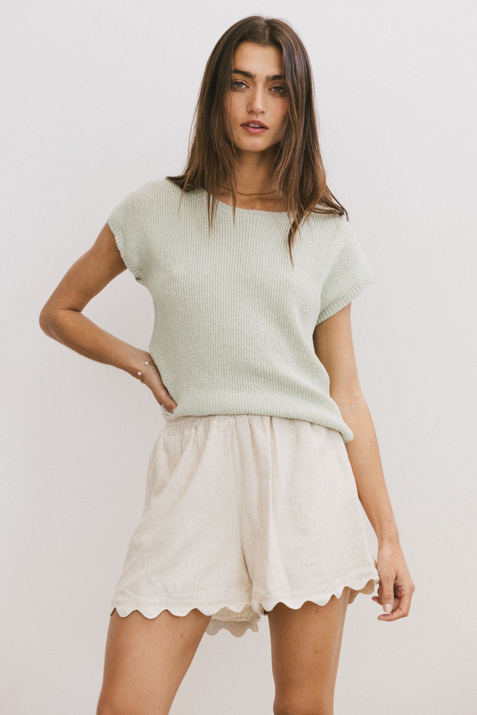 Amy Knit Top in Sage - FINAL SALE