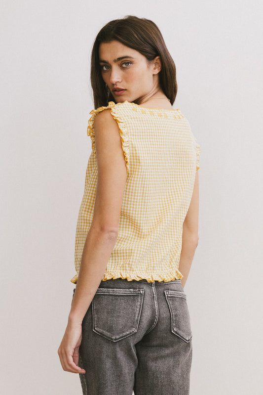 Calvin Gingham Tank in Yellow
