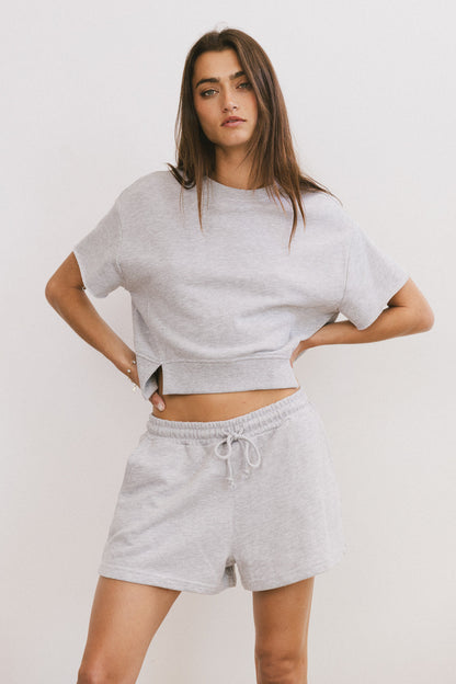 Willa Knit Shorts in Heather Grey - FINAL SALE